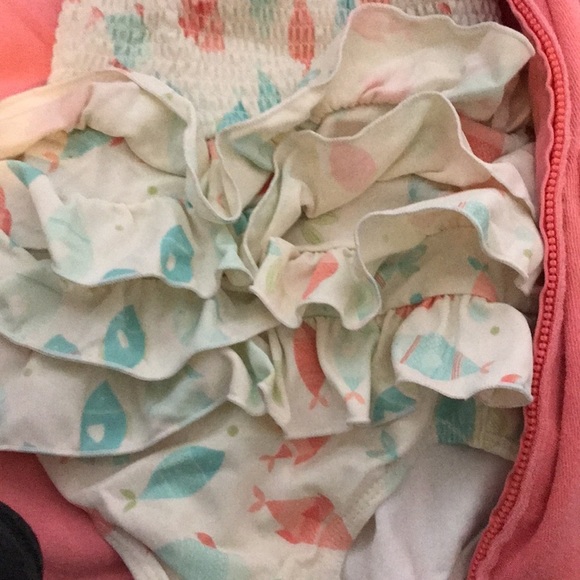 Janie and Jack girls 12-18 months swimsuit bathing suit towel hooded - Picture 3 of 5